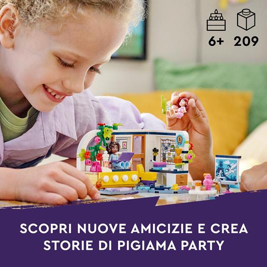 Lego friends 41740 la cameretta di aliya, set camera da letto per