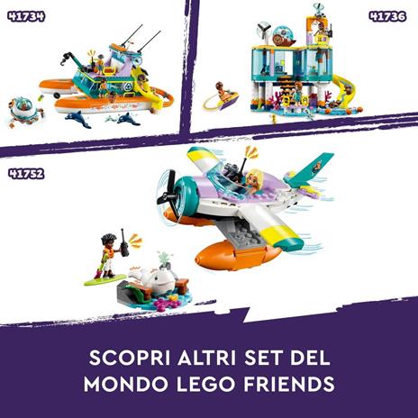 LEGO Friends 41752 Idrovolante di Salvataggio, Aereo Giocattolo Soccorso Animali con Balena e Mini Bamboline per Bambini 6+ - 6