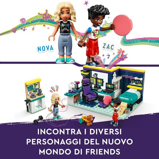 LEGO Friends 41755 La Cameretta di Nova Camera da Letto a Tema Videogiochi Giochi per Bambini 6+ con Zac e Cane da Collezione - 4