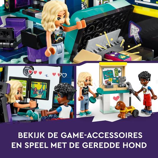 LEGO Friends 41755 La Cameretta di Nova Camera da Letto a Tema Videogiochi Giochi per Bambini 6+ con Zac e Cane da Collezione - 8