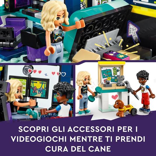 LEGO Friends 41755 La Cameretta di Nova Camera da Letto a Tema Videogiochi Giochi per Bambini 6+ con Zac e Cane da Collezione - 9