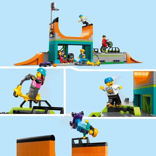 LEGO City 60364 Skate Park Urbano Gioco per Bambini 6+ con BMX Skateboard Monopattino Rollerblade e 4 Minifigure Set 2023 - 4