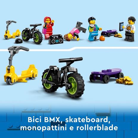 LEGO City 60364 Skate Park Urbano Gioco per Bambini 6+ con BMX Skateboard Monopattino Rollerblade e 4 Minifigure Set 2023 - 5