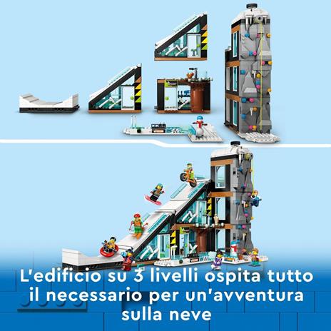 LEGO City 60366 Centro Sci e Arrampicata, Modular Building Set a 3 Livelli con Pista e 8 Minifigure, Regalo per Bambini 7+ - 3