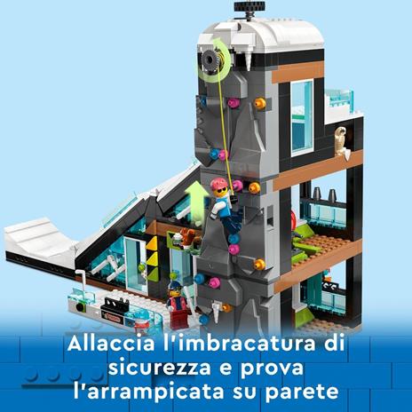 LEGO City 60366 Centro Sci e Arrampicata, Modular Building Set a 3 Livelli con Pista e 8 Minifigure, Regalo per Bambini 7+ - 6