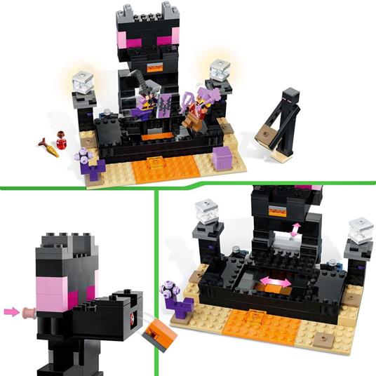 LEGO Minecraft 21242 The End Arena Playset da Battaglia con Lava Ender Drago Giocattolo e Enderman Giochi per Bambini 8+ - 4