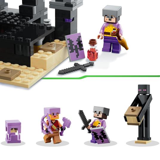 LEGO Minecraft 21242 The End Arena Playset da Battaglia con Lava Ender Drago Giocattolo e Enderman Giochi per Bambini 8+ - 5