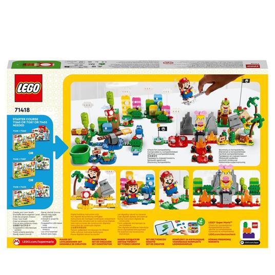 LEGO Super Mario 71418 Toolbox Creativa Crea Livelli con Figure Elementi Erbosi Desertici e Lavici Abbinare agli Starter Pack - 9