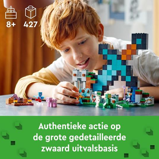 LEGO Minecraft 21244 L'Avamposto della Spada Giocattolo da Costruire con Creeper, Soldato e Scheletro, Giochi per Bambini - 3
