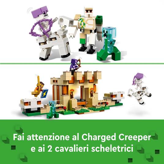 LEGO 21250 Minecraft La Fortezza del Golem di Ferro, Castello Giocattolo Costruibile, con 7 Personaggi - 4