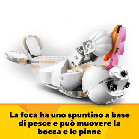 LEGO Creator 31133 Coniglio Bianco Set 3in1 Costruzioni Animali Giocattolo Coniglietto Foca e Pappagallo Giochi per Bambini - 8