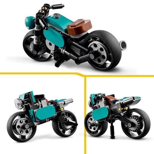 LEGO Creator 31135 Motocicletta Vintage, Set 3 in 1 con Moto Giocattolo, Road Bike e Dragster, Giochi Creativi per Bambini - 4