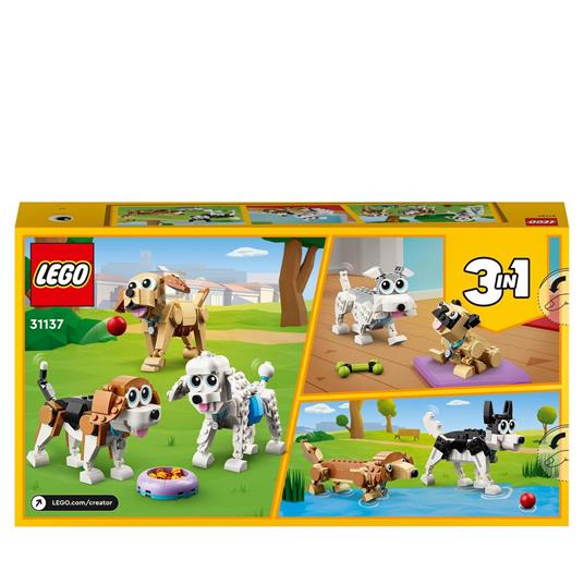 LEGO Creator 31137 Adorabili Cagnolini, Set 3 in 1 con Bassotto