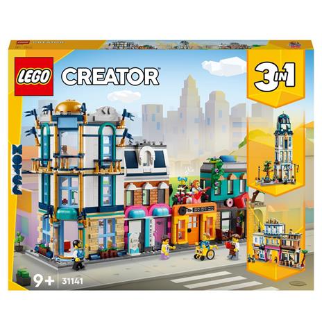 LEGO Creator 3in1 31141 Strada Principale Grattacielo Art Déco o Strada del Mercato Kit Modellismo per Costruzioni Creative