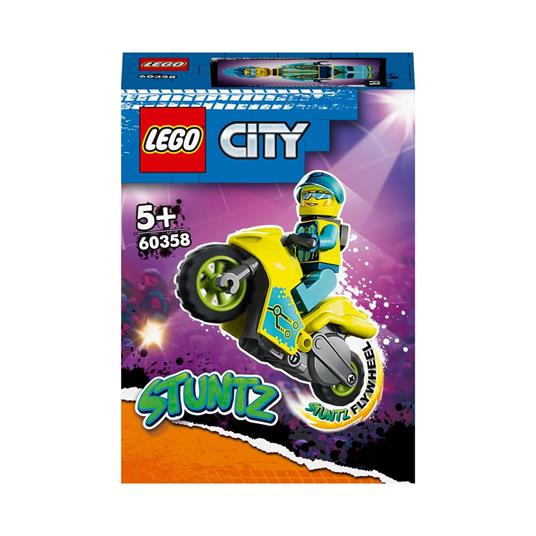 LEGO City Stuntz 60358 Cyber Stunt Bike, Moto Giocattolo Carica e Vai per  Salti e Acrobazie, Giochi per Bambini dai 5 Anni - LEGO - City Stuntz - Moto  - Giocattoli