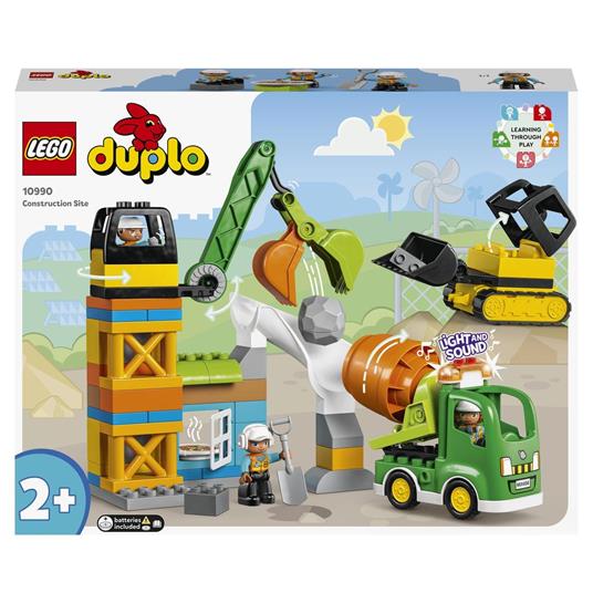 LEGO DUPLO Town 10990 Cantiere Edile con Bulldozer, Betoniera e Gru  Giocattolo, Giocattoli per Bambini con Mattoncini Grandi - LEGO - Duplo Town  - Edifici e architettura - Giocattoli