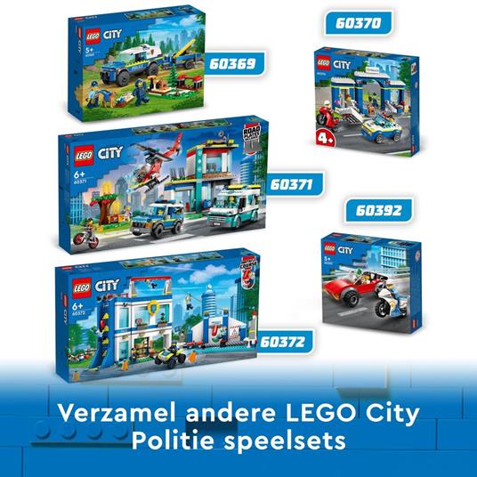 LEGO City 60370 Inseguimento alla Stazione di Polizia, Macchina e Moto giocattolo, Minifigure e Cane, Giochi per Bambini 4+ - 10
