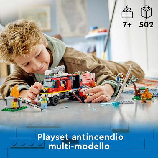 LEGO City Fire 60374 Autopompa dei Vigili del Fuoco, Unità di Comando Pompieri, Camion Giocattolo e Droni, Giochi per Bambini - 2