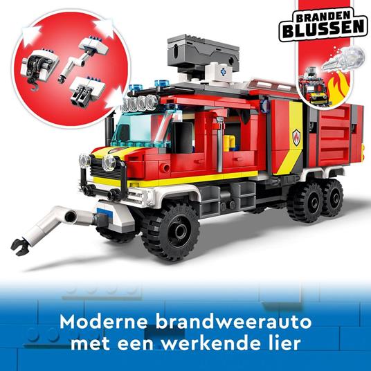 LEGO City Fire 60374 Autopompa dei Vigili del Fuoco, Unità di Comando Pompieri, Camion Giocattolo e Droni, Giochi per Bambini - 5