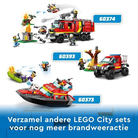 LEGO City Fire 60374 Autopompa dei Vigili del Fuoco, Unità di Comando Pompieri, Camion Giocattolo e Droni, Giochi per Bambini - 10