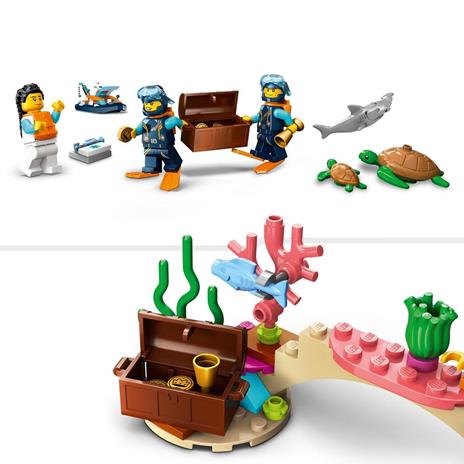 LEGO City 60377 Batiscafo Artico, Barca Giocattolo con Mini-Sottomarino e Animali Marini: Squalo, Granchio, Tartaruga e Manta - 5