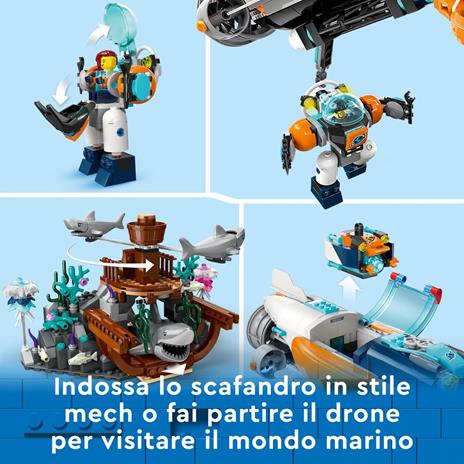 LEGO City 60379 Sottomarino per Esplorazioni Abissali Giocattolo con Drone e Relitto di Barca, Regalo per Bambini 7+ Anni - 5