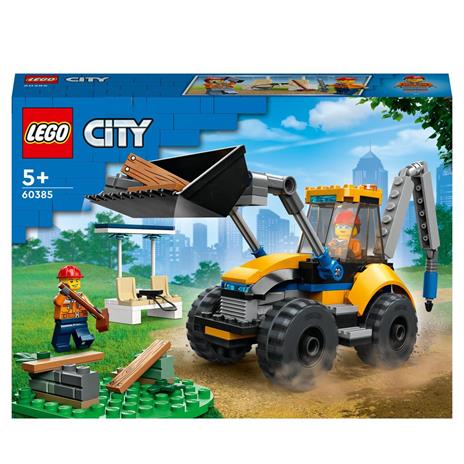 LEGO City 60385 Scavatrice per Costruzioni, Escavatore Giocattolo con Minifigure, Giochi per Bambini e Bambine, Idea Regalo