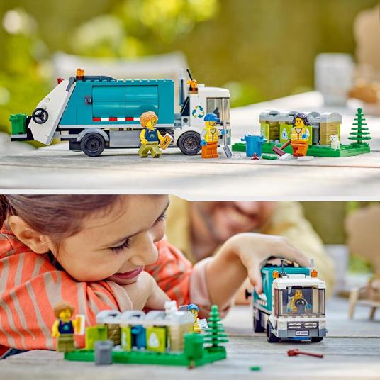 LEGO City 60386 Camion per il Riciclaggio dei Rifiuti, Giocattolo con 3 Bidoni Raccolta Differenziata, Giochi Educativi - 2