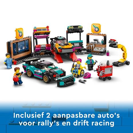 LEGO City 60389 Garage Auto Personalizzato con 2 Macchine Giocattolo Personalizzabili, Officina e 4 Minifigure, Idea Regalo - 3
