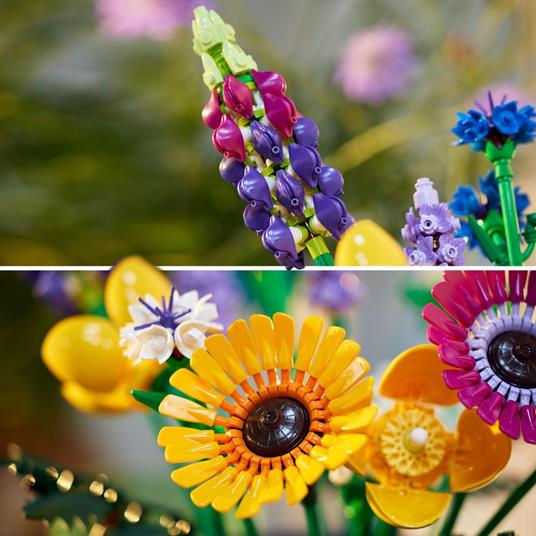 LEGO Icons Bouquet di fiori di campo 10313 Fiori artificiali con papaveri e  lavanda, anniversario e regalo per la festa della mamma per la moglie