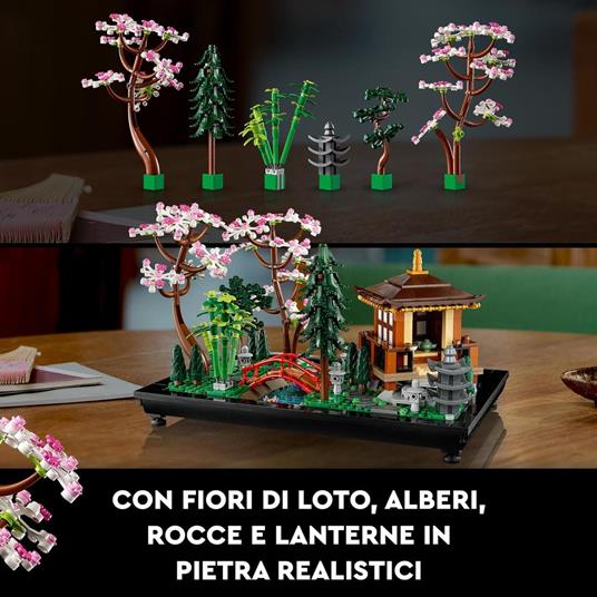 LEGO Icons 10315 Il Giardino Tranquillo, Kit Giardino Botanico Zen per Adulti con Fiori di Loto, Regalo per Donna e Uomo - 5