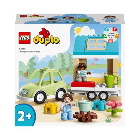 LEGO DUPLO Town 10986 Casa su Ruote, Set da Campeggio con Mattoncini Grandi, Macchina Giocattolo per Bambini dai 2 Anni