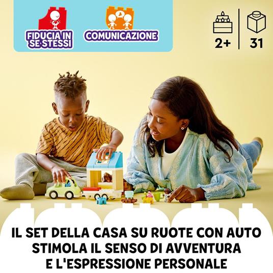 LEGO DUPLO Town 10986 Casa su Ruote, Set da Campeggio con Mattoncini  Grandi, Macchina Giocattolo per Bambini dai 2 Anni - LEGO - Duplo Town -  Edifici e architettura - Giocattoli