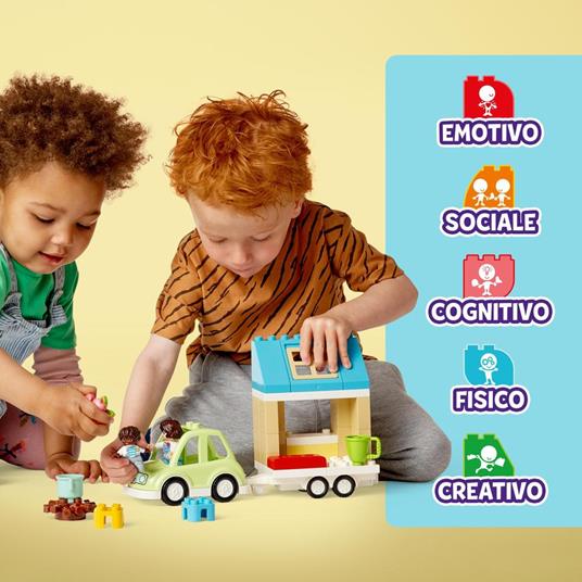 LEGO DUPLO Town 10986 Casa su Ruote, Set da Campeggio con Mattoncini  Grandi, Macchina Giocattolo per Bambini dai 2 Anni - LEGO - Duplo Town -  Edifici e architettura - Giocattoli