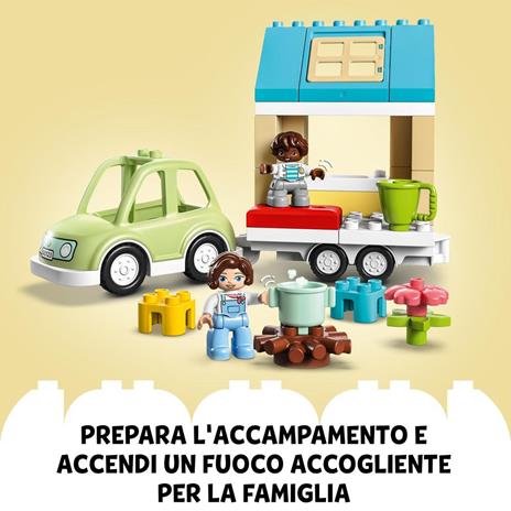 LEGO DUPLO Town 10986 Casa su Ruote, Set da Campeggio con Mattoncini Grandi, Macchina Giocattolo per Bambini dai 2 Anni - 5
