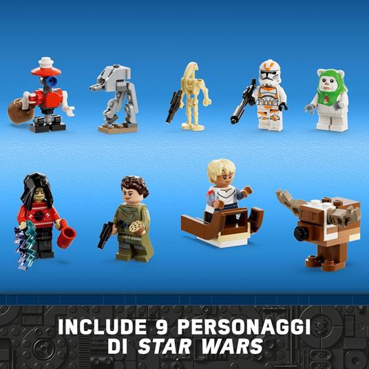 LEGO Star Wars 75366 Calendario dell'Avvento 2023, 24 Regali di Natale 9  Personaggi, 10 Veicoli Giocattolo e 5 Mini-Modelli - LEGO - Star Wars -  Astronavi - Giocattoli | IBS