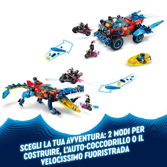 LEGO DREAMZzz 71458 Auto-Coccodrillo, Giocattolo 2in1 da Monster Truck a Macchina-Animale con Jayden e il Cacciatore Notturno - 3