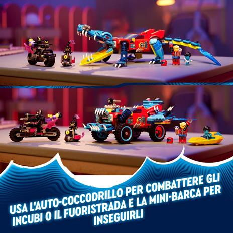 LEGO DREAMZzz 71458 Auto-Coccodrillo, Giocattolo 2in1 da Monster Truck a Macchina-Animale con Jayden e il Cacciatore Notturno - 5