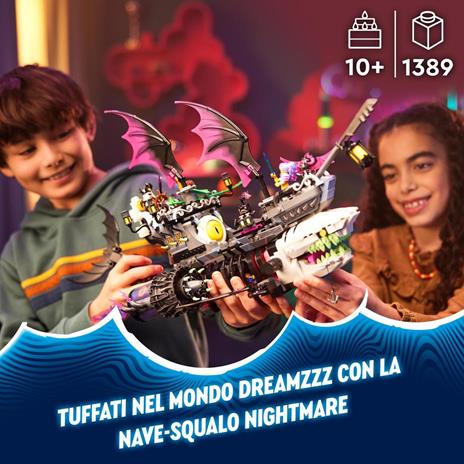 LEGO DREAMZzz 71469 Nave-Squalo Nightmare, Nave Pirata Giocattolo da Costruire in 2 Modi con Minifigure, Giochi per Bambini - 2