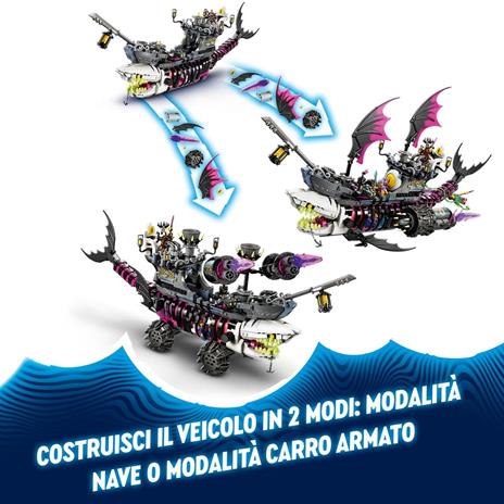 LEGO DREAMZzz 71469 Nave-Squalo Nightmare, Nave Pirata Giocattolo da Costruire in 2 Modi con Minifigure, Giochi per Bambini - 3