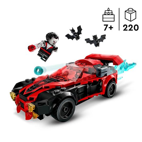 LEGO Marvel 76244 Miles Morales vs. Morbius, Spider-Man Giocattolo per Bambini con Macchina da Corsa e Minifigure di Spidey - 3