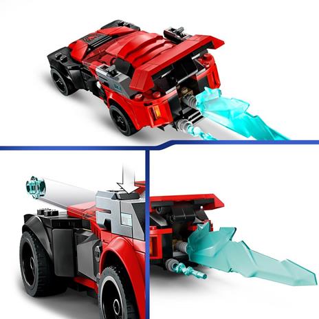 LEGO Marvel 76244 Miles Morales vs. Morbius, Spider-Man Giocattolo per Bambini con Macchina da Corsa e Minifigure di Spidey - 4