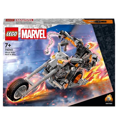 LEGO Marvel 76245 Mech e Moto di Ghost Rider, Giocattolo con Action Figure Snodabile di Supereroe, Idea Regalo per Bambini 7+