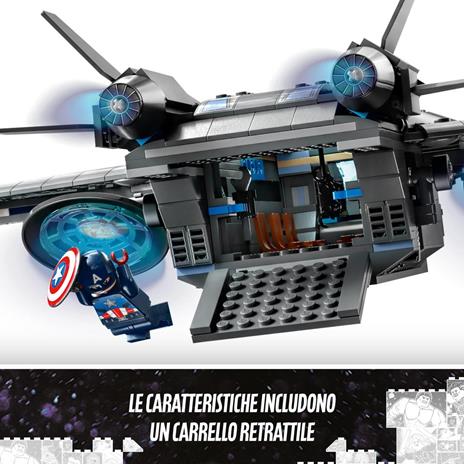 LEGO Marvel 76248 Il Quinjet degli Avengers, Astronave Giocattolo con le Minifigure di Thor e Iron Man, Saga dell'Infinito - 4