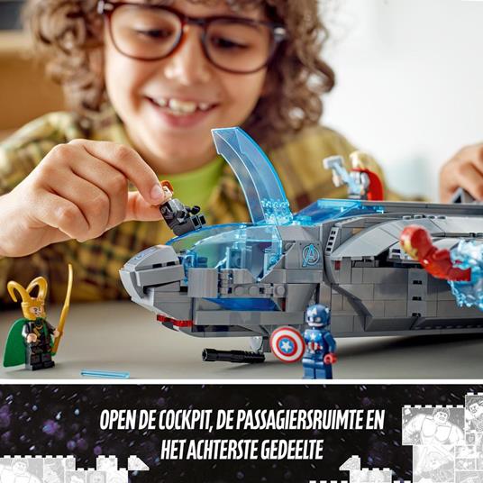 LEGO Marvel 76248 Il Quinjet degli Avengers, Astronave Giocattolo con le  Minifigure di Thor e Iron Man, Saga dell'Infinito - LEGO - Super Heroes -  TV & Movies - Giocattoli