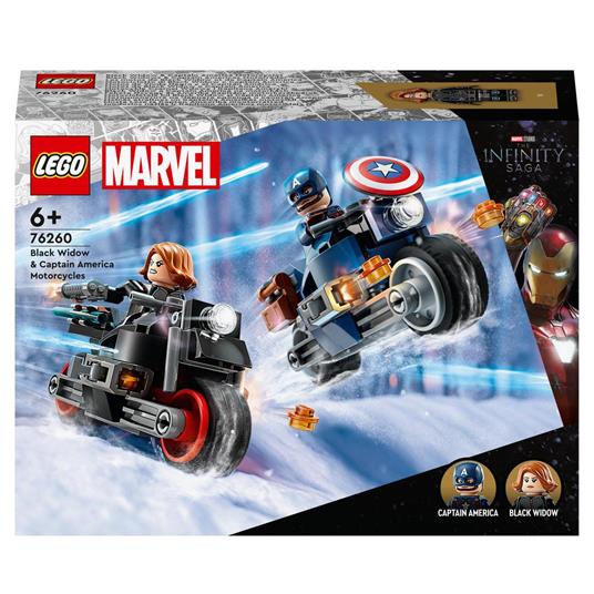 LEGO Marvel 76260 Motociclette di Black Widow e Captain America