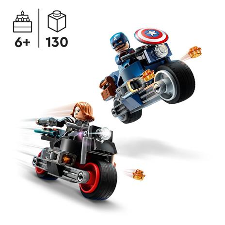 LEGO Marvel 76260 Motociclette di Black Widow e Captain America, Set Avengers Age of Ultron con 2 Supereroi e Moto Giocattolo - 3