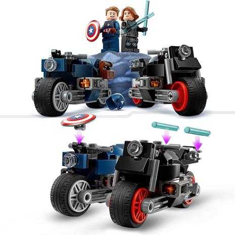 LEGO Marvel 76260 Motociclette di Black Widow e Captain America, Set Avengers Age of Ultron con 2 Supereroi e Moto Giocattolo - 4