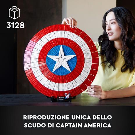 LEGO 76262 Marvel Scudo di Captain America, Kit di Costruzione Avengers con Minifigure, Targhetta Martello di Thor - 2