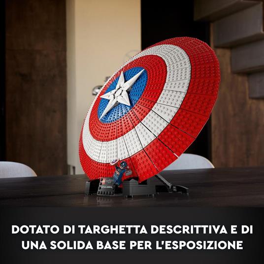 LEGO 76262 Marvel Scudo di Captain America, Kit di Costruzione Avengers con Minifigure, Targhetta Martello di Thor - 5